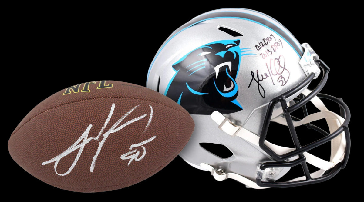 carolina panthers christian mccaffrey autographed football helmet Mini Card Display Collectible Case Auto Shadowbox Autograph : Home & Kitchen It is officially licensed by the National Football League and comes with an individually numbered Christian McCaffrey Autographed Carolina Panthers