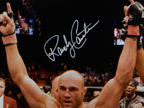 Randy Couture Autographed UFC 16x20 With Belt Photo- Beckett Auth *White