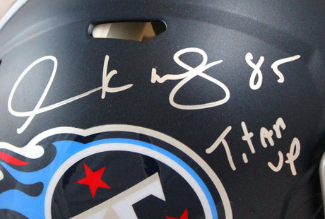 Derrick Mason Signed Tennessee Titans F/S Speed Authentic Helmet w/Titan Up-Beckett W Hologram *Silver
