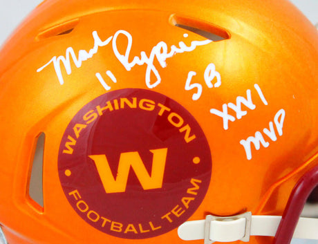 Mark Rypien Autographed WFT Flash Speed Mini Helmet w/SB MVP-Beckett W Hologram *White