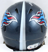 Treylon Burks Autographed Tennessee Titans Speed Mini Helmet-Beckett W Hologram *Silver Image 3