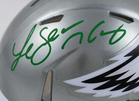 LeSean McCoy Autographed Philadelphia Eagles Flash Speed Mini Helmet- JSA W *Green Image 2