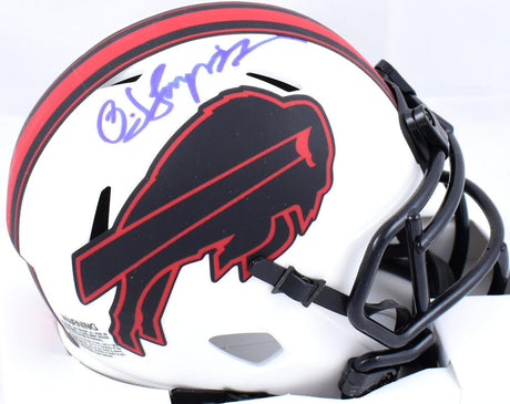 O.J. Simpson Autographed Buffalo Bills Lunar Speed Mini Helmet- JSA W *Blue Image 1
