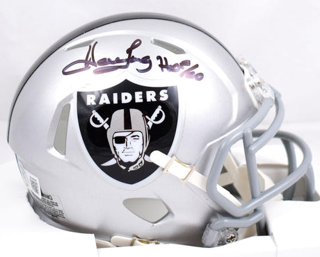 Howie Long Autographed Raiders Speed Mini Helmet w/HOF-Beckett W Hologram *Black Image 1