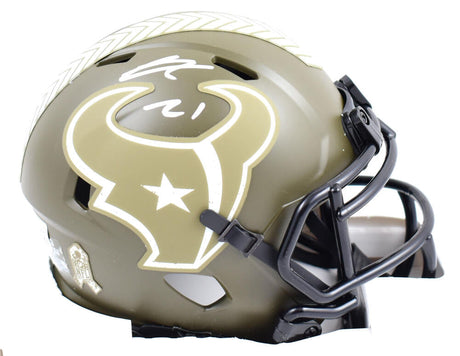 Steven Nelson Autographed Houston Texans Salute to Service Speed Mini Helmet-Beckett W Hologram *White Image 1