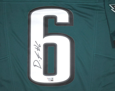 Devonta Smith Autographed Philadelphia Eagles Green Nike Vapor Limited Jersey - Fanatics *Black Image 2