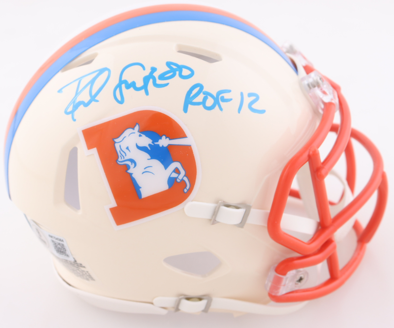 Rod Smith Signed Broncos Retro Mini Helmet Inscribed ROF 12 - Beckett