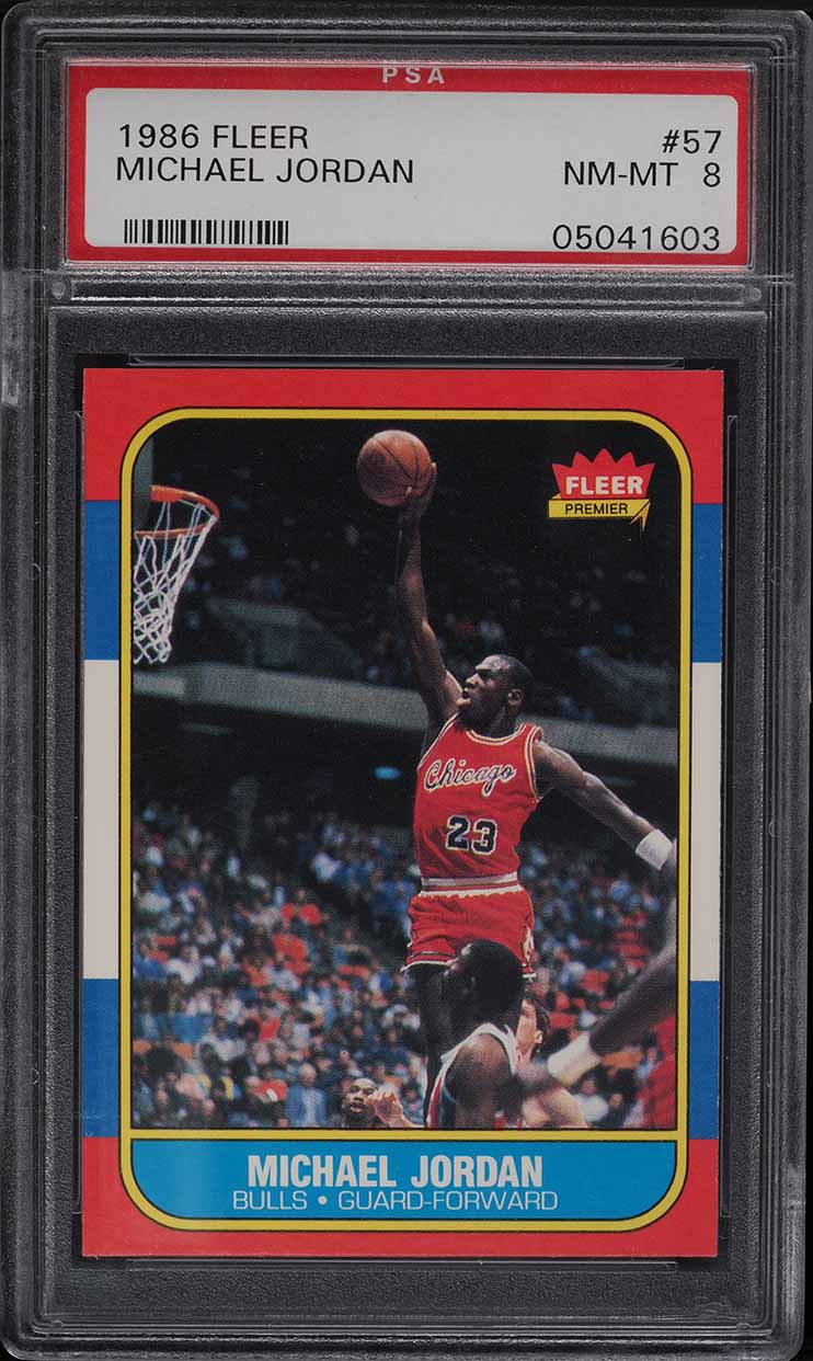 1986 Fleer Michael Jordan #57 Chicago Bulls Rookie Card RC PSA 8 NM-MT