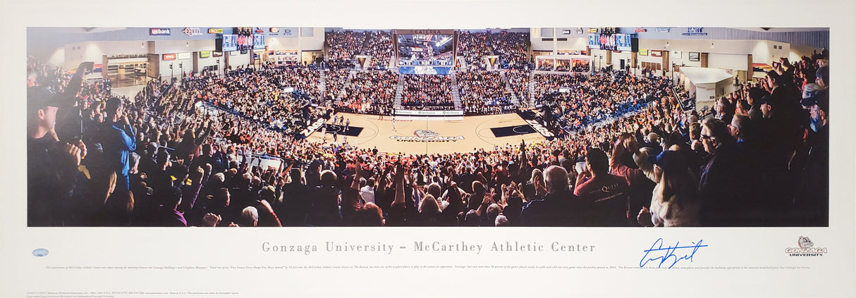 Corey Kispert Autographed 13.5x40 Panoramic Photo Gonzaga Bulldogs MCS Holo Stock #194798