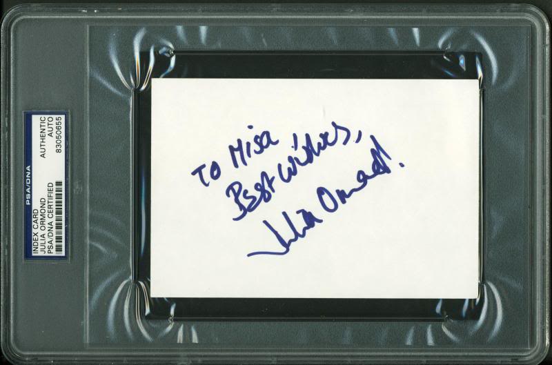 Julia Ormond Authentic Signed 4X6 Index Card Autographed PSA/DNA Slabbed