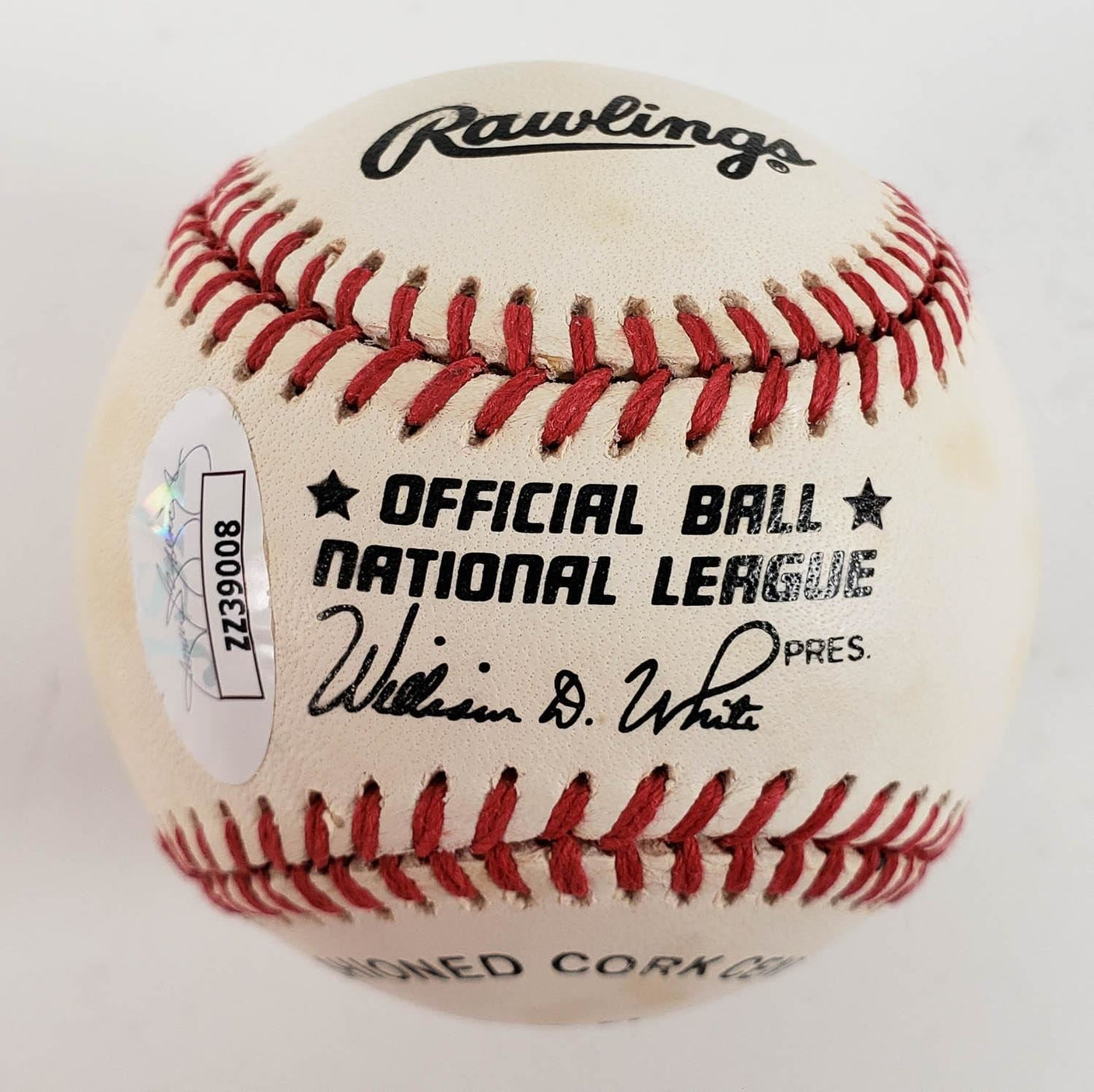 Hank Aaron Autographed Rawkings Official National League Baseball (JSA Hologram)