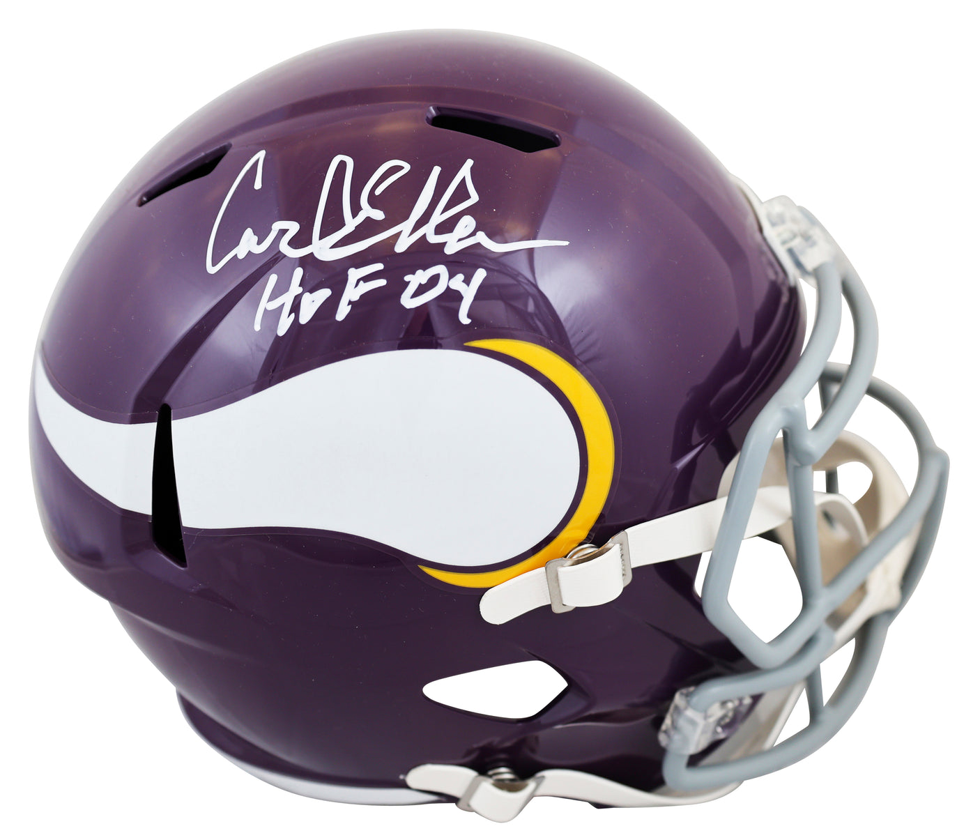 Vikings Carl Eller "HOF 2004" Signed 1961-79 TB Full Size Speed Rep Helmet BAS W