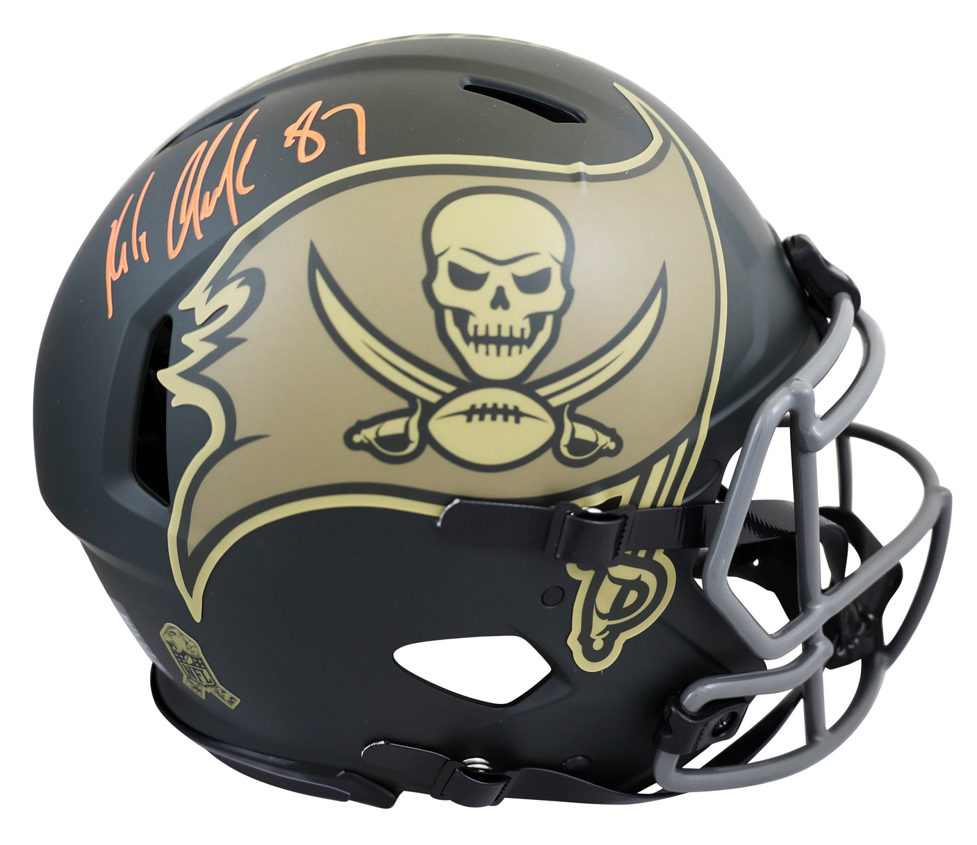 Buccaneers Rob Gronkowski Signed STS IV F/S Speed Proline Helmet W/ Case BAS Wit