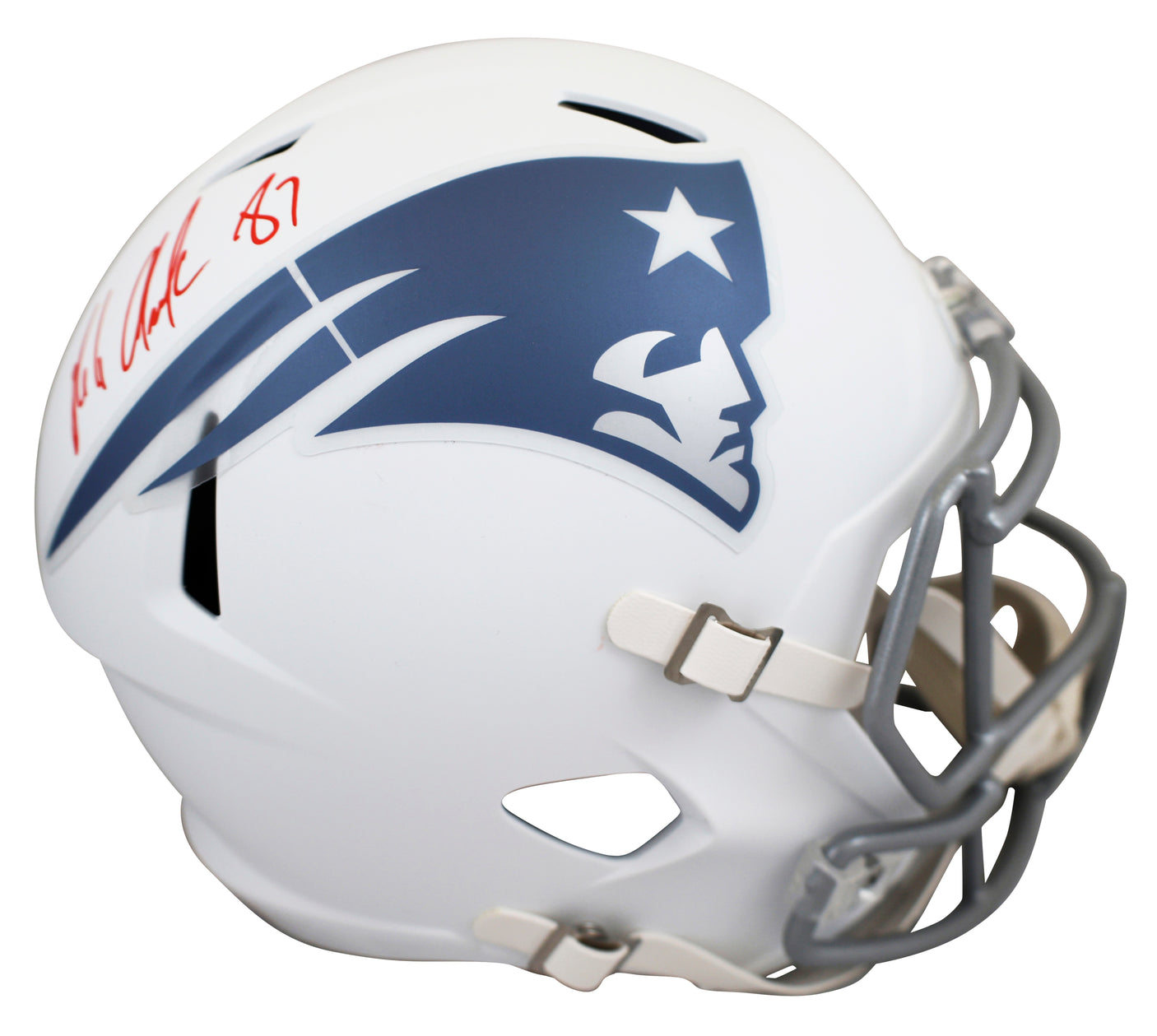 Patriots Rob Gronkowski Signed 2025 Rivalries Full Size Speed Rep Helmet BAS Wit