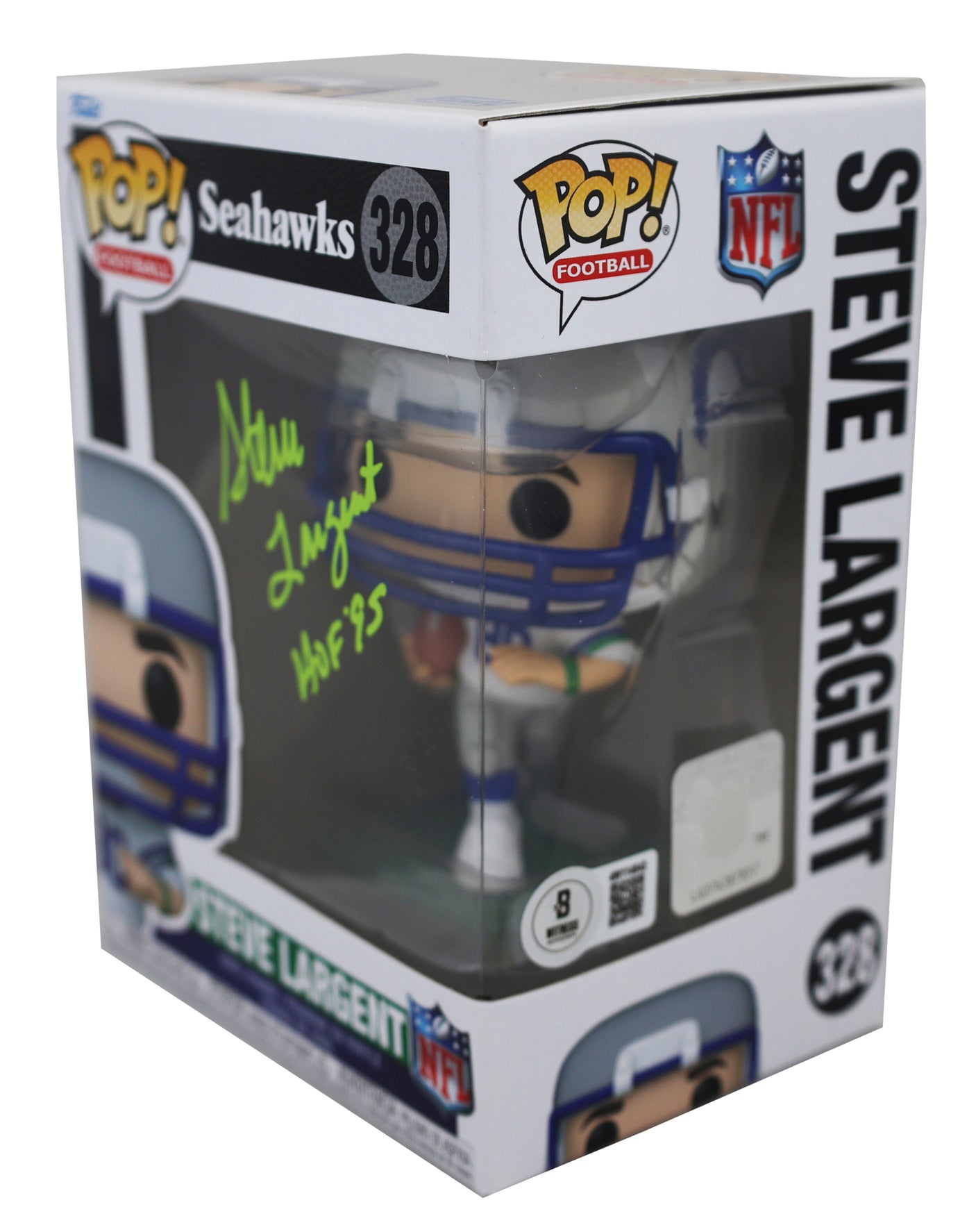 Seahawks Steve Largent "HOF 1995" Signed #86 Funko Pop Vinyl Figure BAS Witness