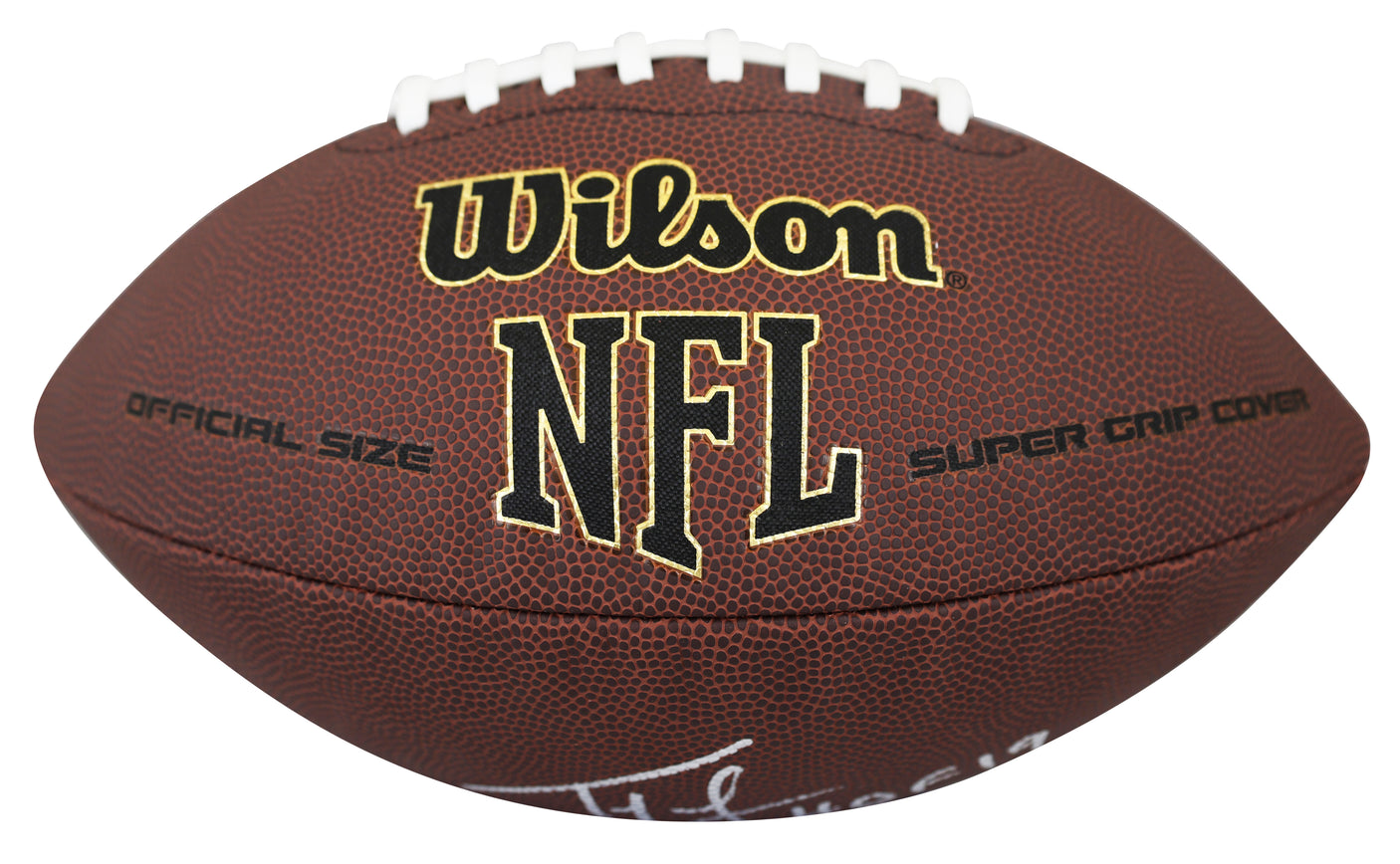 Patriots Ty Law "HOF 2019" Signed Wilson Super Grip Football W/ Case BAS Witness