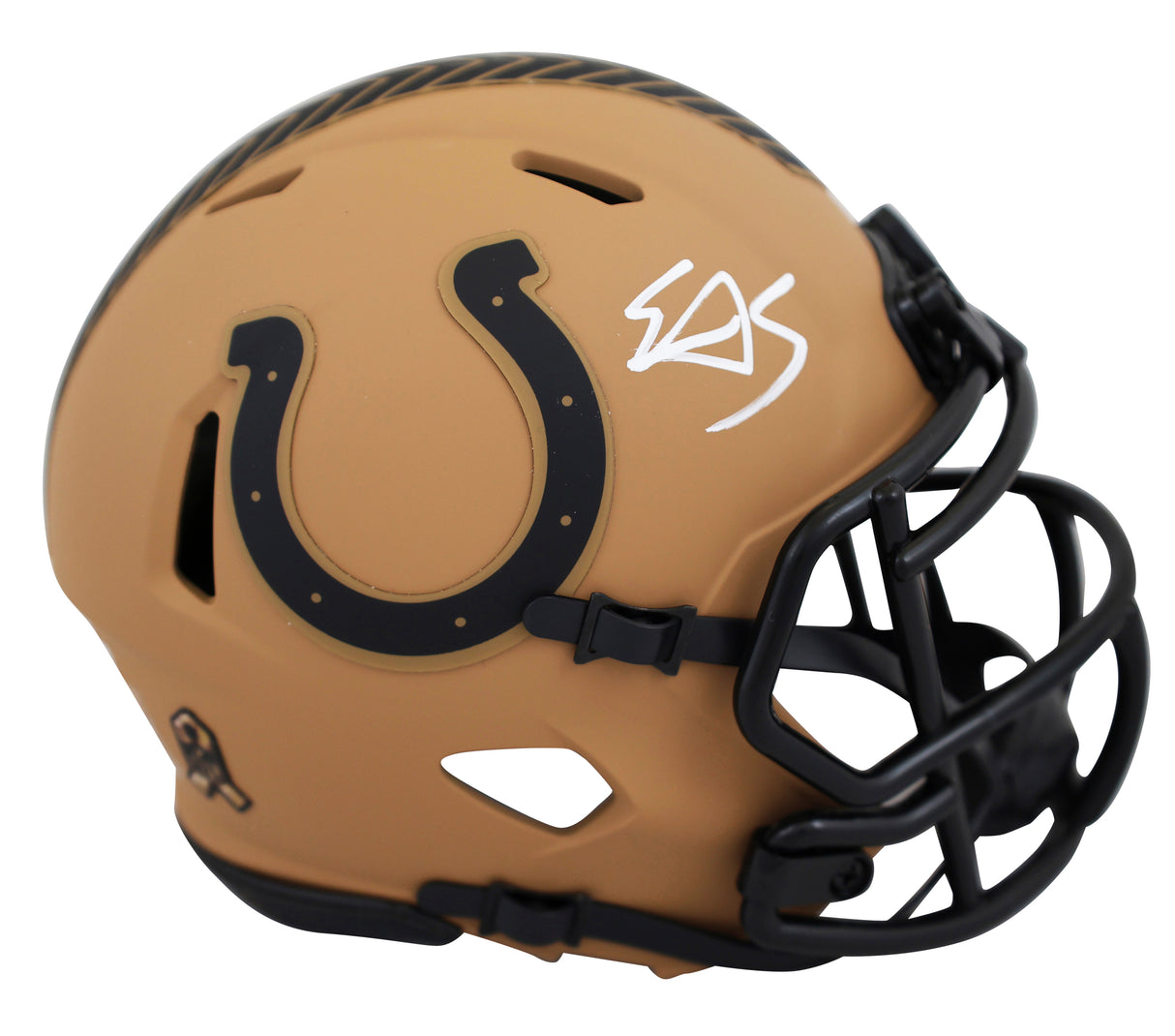 Colts Edgerrin James Signed Salute To Service II Speed Mini Helmet W/ Case BAS W