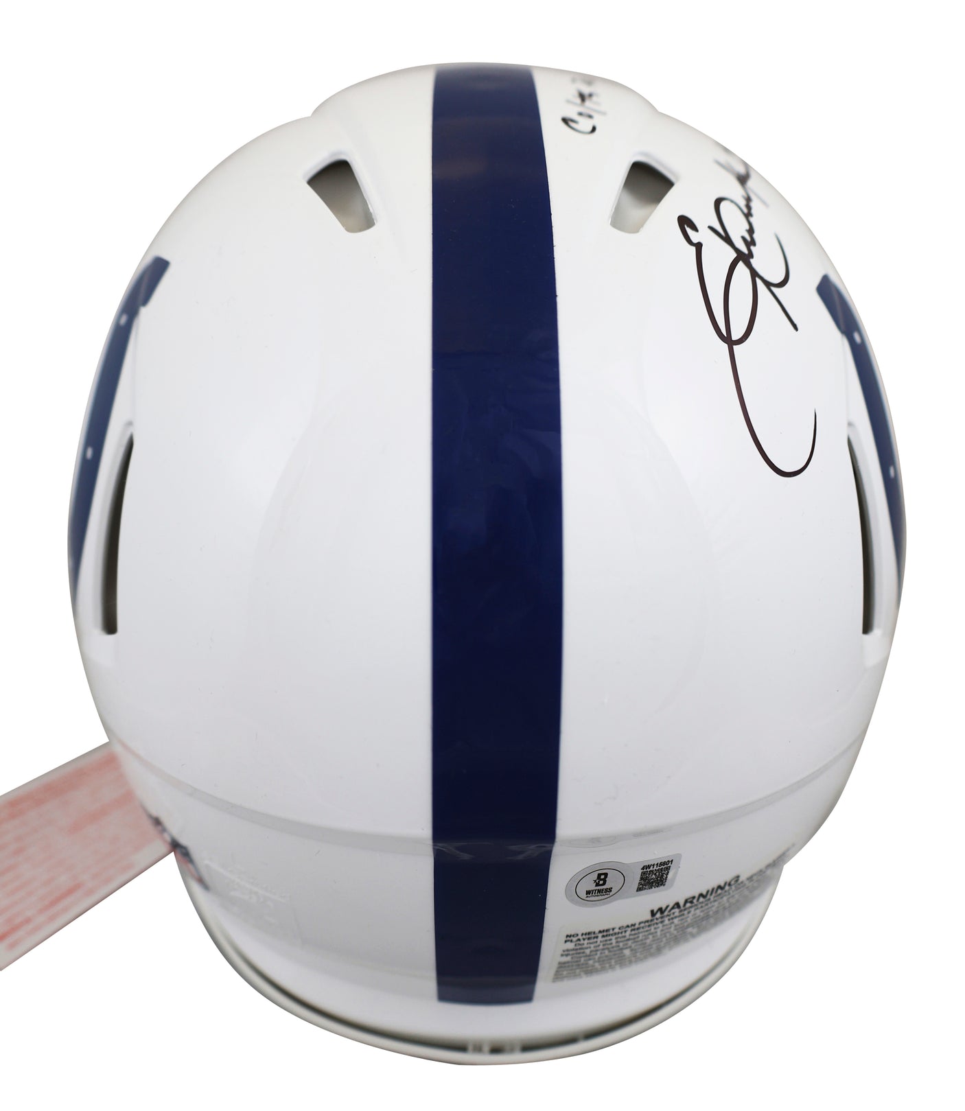 Colts Edgerrin James & Eric Dickerson Signed F/S Speed Proline Helmet BAS Wit