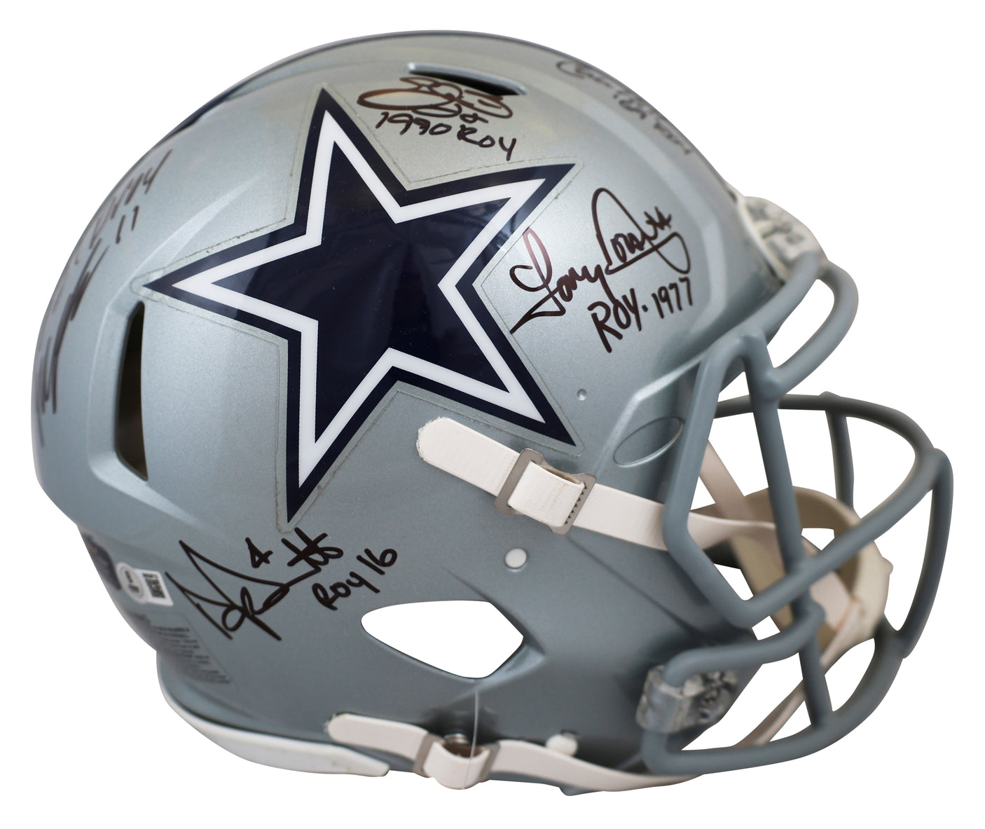 Smith, Dorsett, Parsons, Prescott +1 Signed F/S Speed Proline Helmet w/ Case BAS