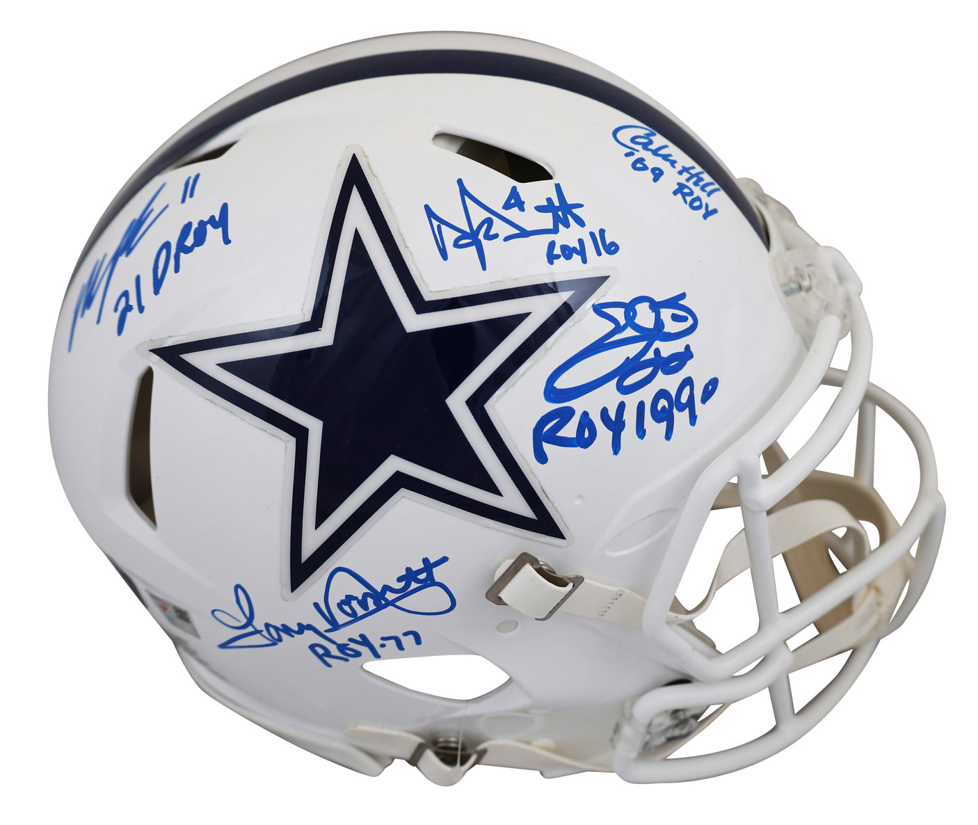 Cowboys (5) Smith Prescott +3 Signed 22 Alt F/S Speed Proline Helmet W/ Case BAS