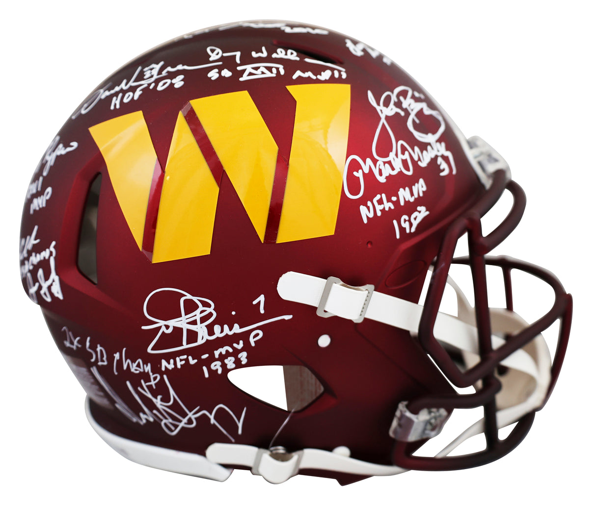 Washington (11) Green, Riggins, Williams +8 Signed F/S Speed Proline Helmet BAS