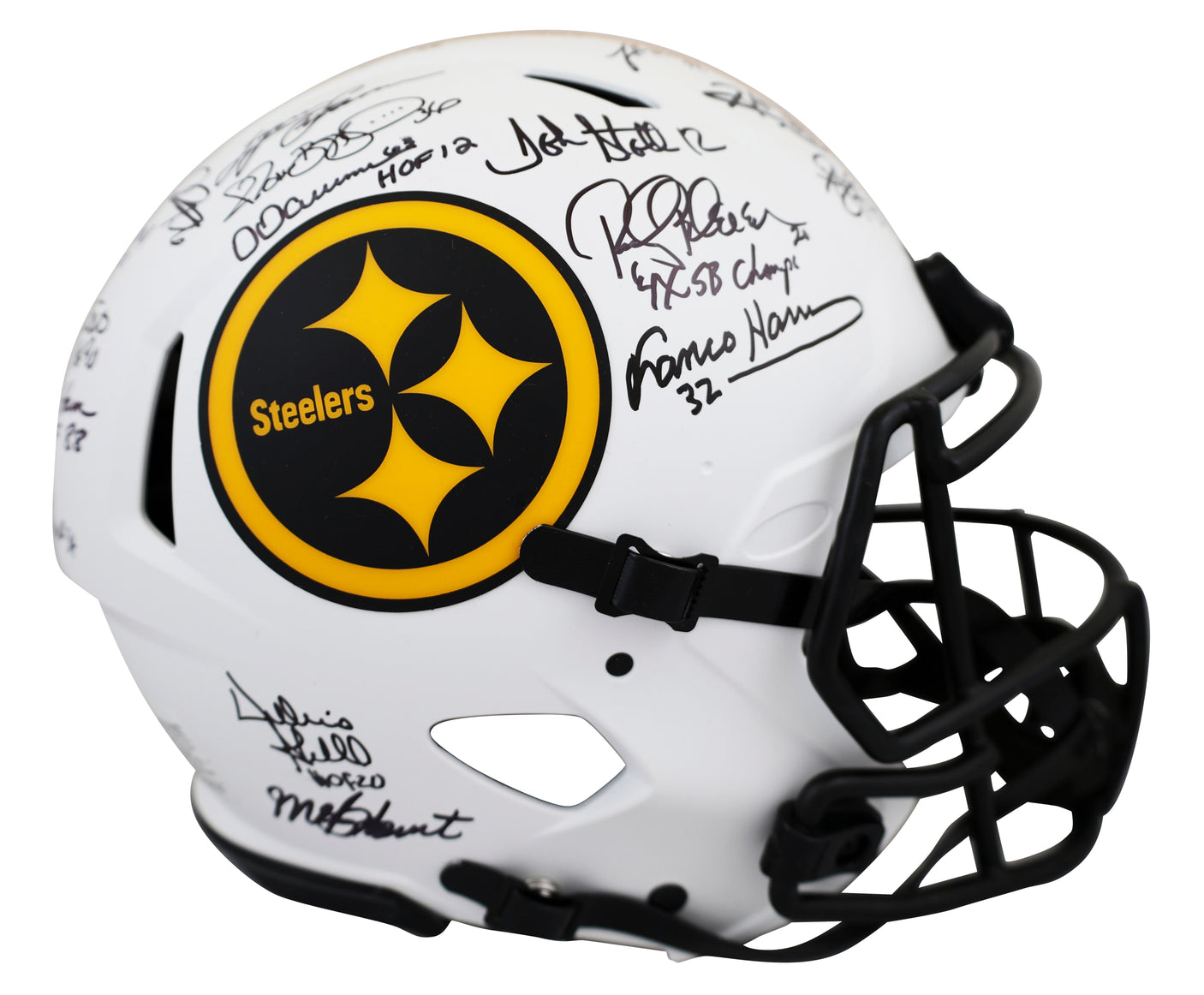 Steelers (17) Bradshaw, Bettis, Greene Signed Lunar F/S Speed Proline Helmet BAS