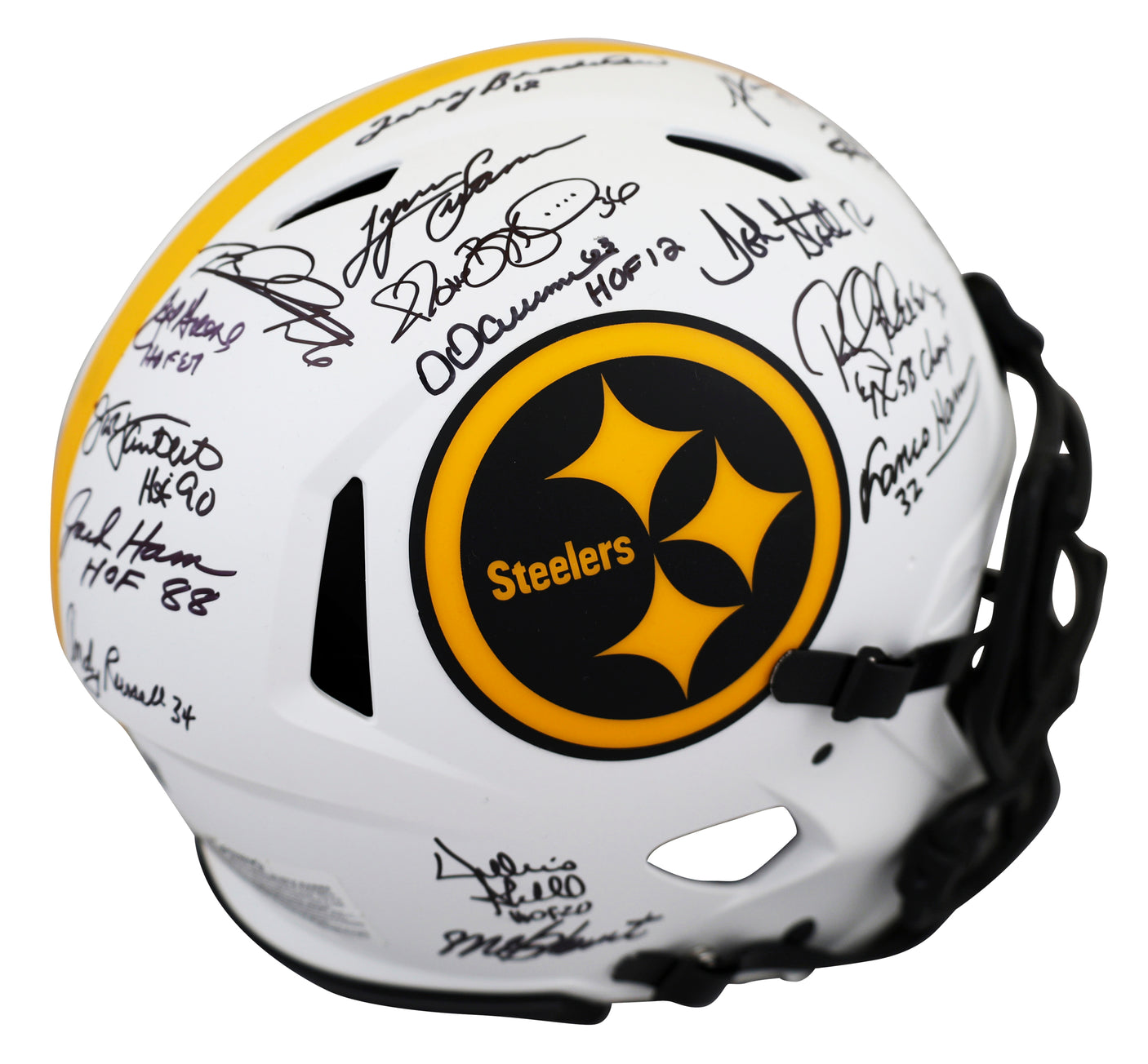 Steelers Greats (17) Signed Lunar Full Size Speed Proline Helmet W/ Case BAS