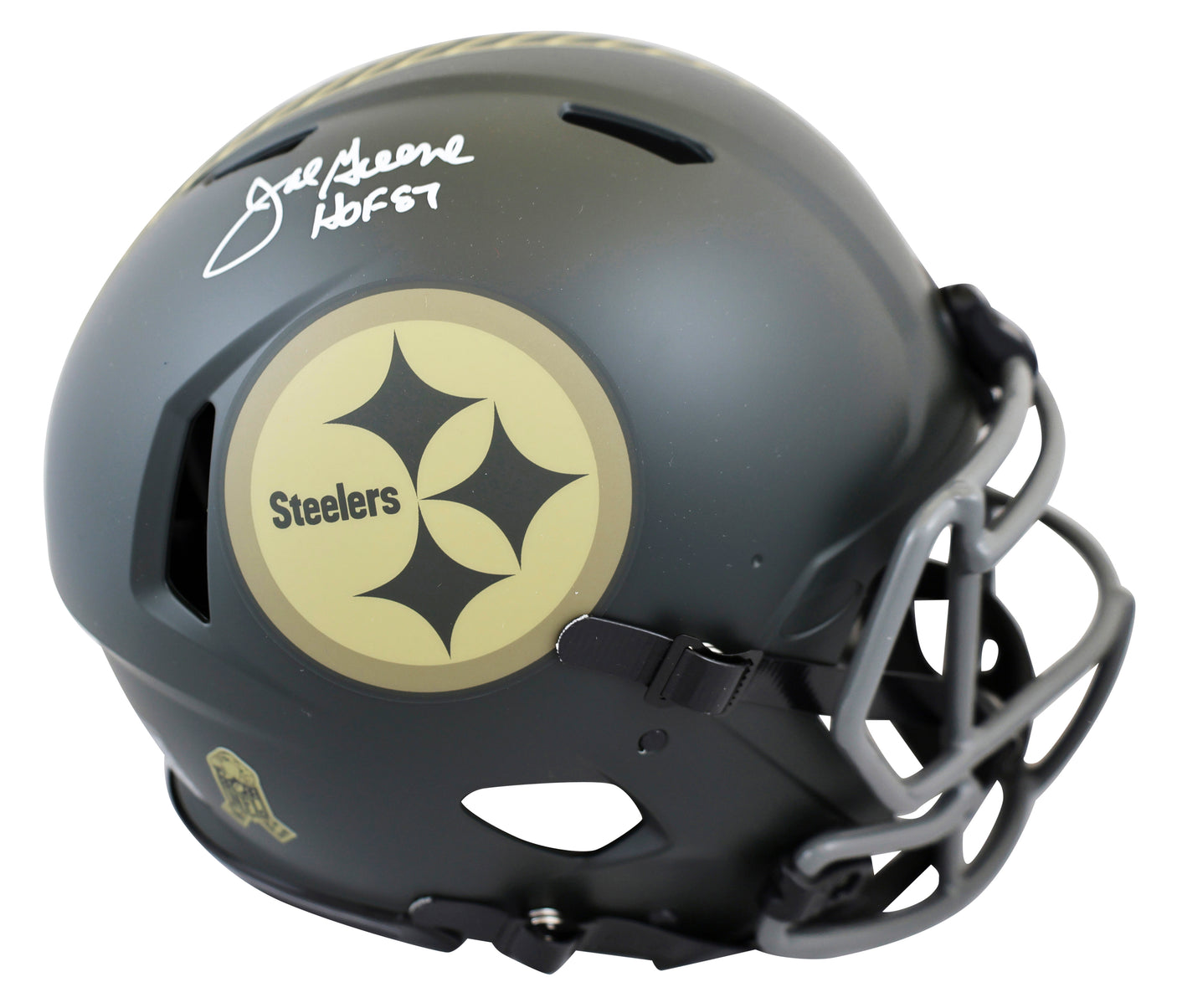 Steelers Joe Greene "HOF 87" Signed STS IV F/S Speed Proline Helmet W/ Case BAS