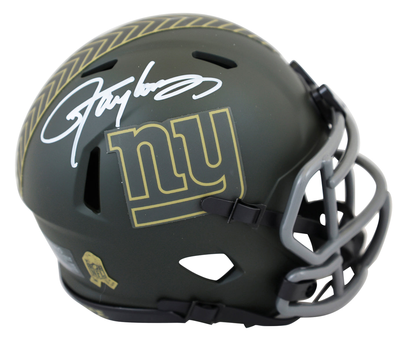 Giants Lawrence Taylor Signed Salute to Service IV Speed Mini Helmet BAS Witness