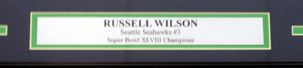 Russell Wilson Autographed Framed 16x20 Photo Seattle Seahawks Super Bowl RW Holo Stock #80882