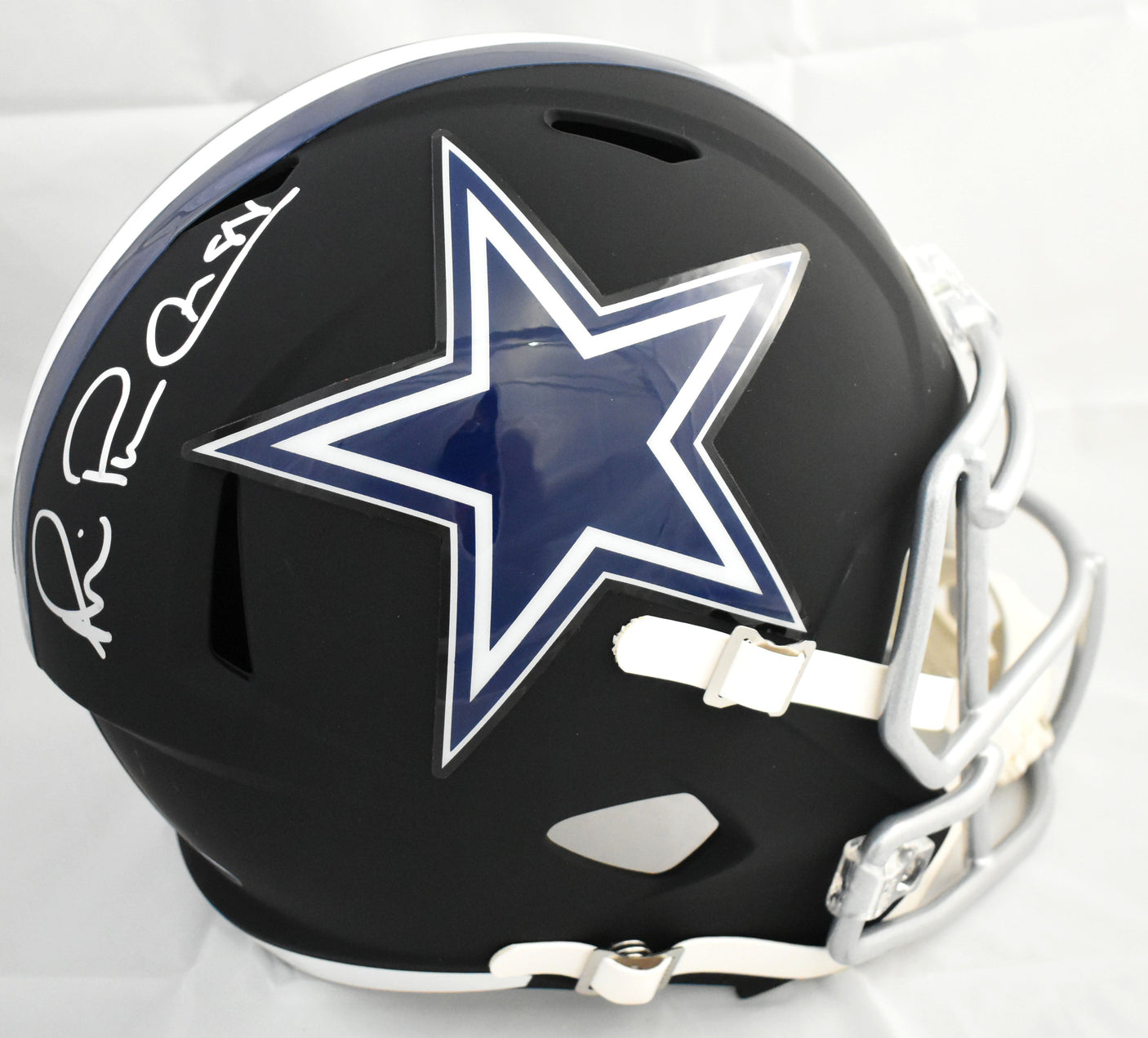 Michael Irvin Signed Dallas Cowboys F/S Flat Black Speed Helmet - Beckett W