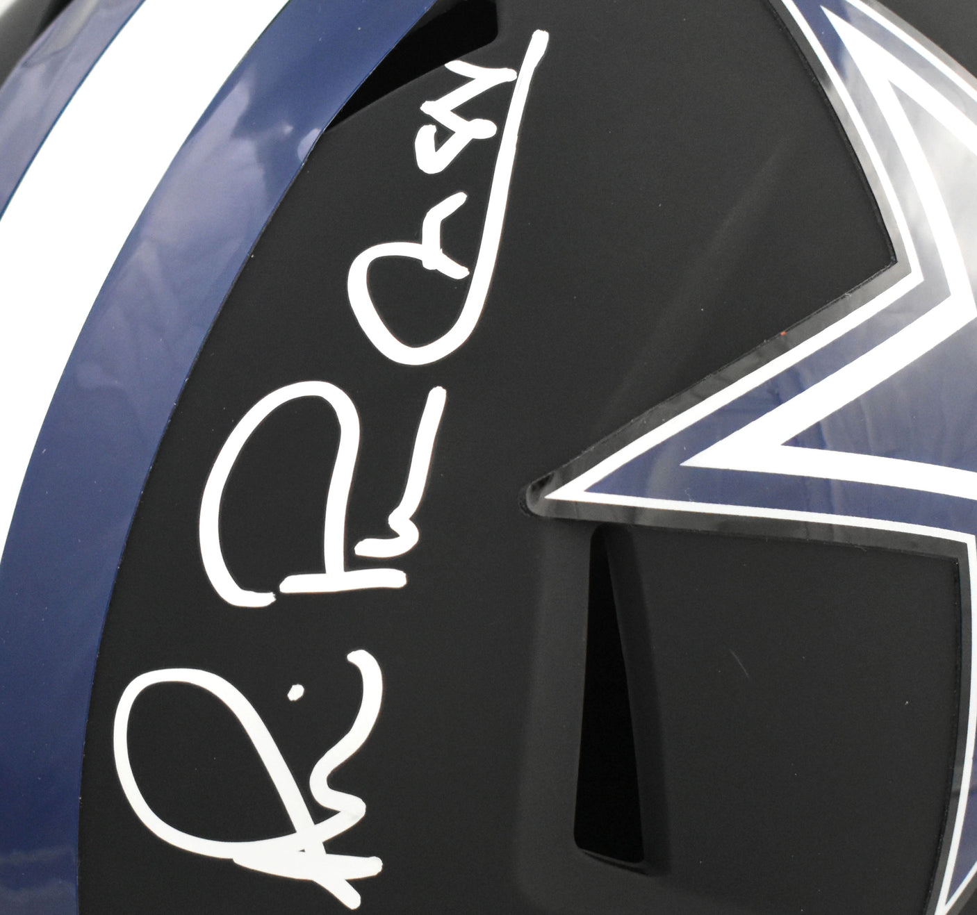 Michael Irvin Signed Dallas Cowboys F/S Flat Black Speed Helmet - Beckett W