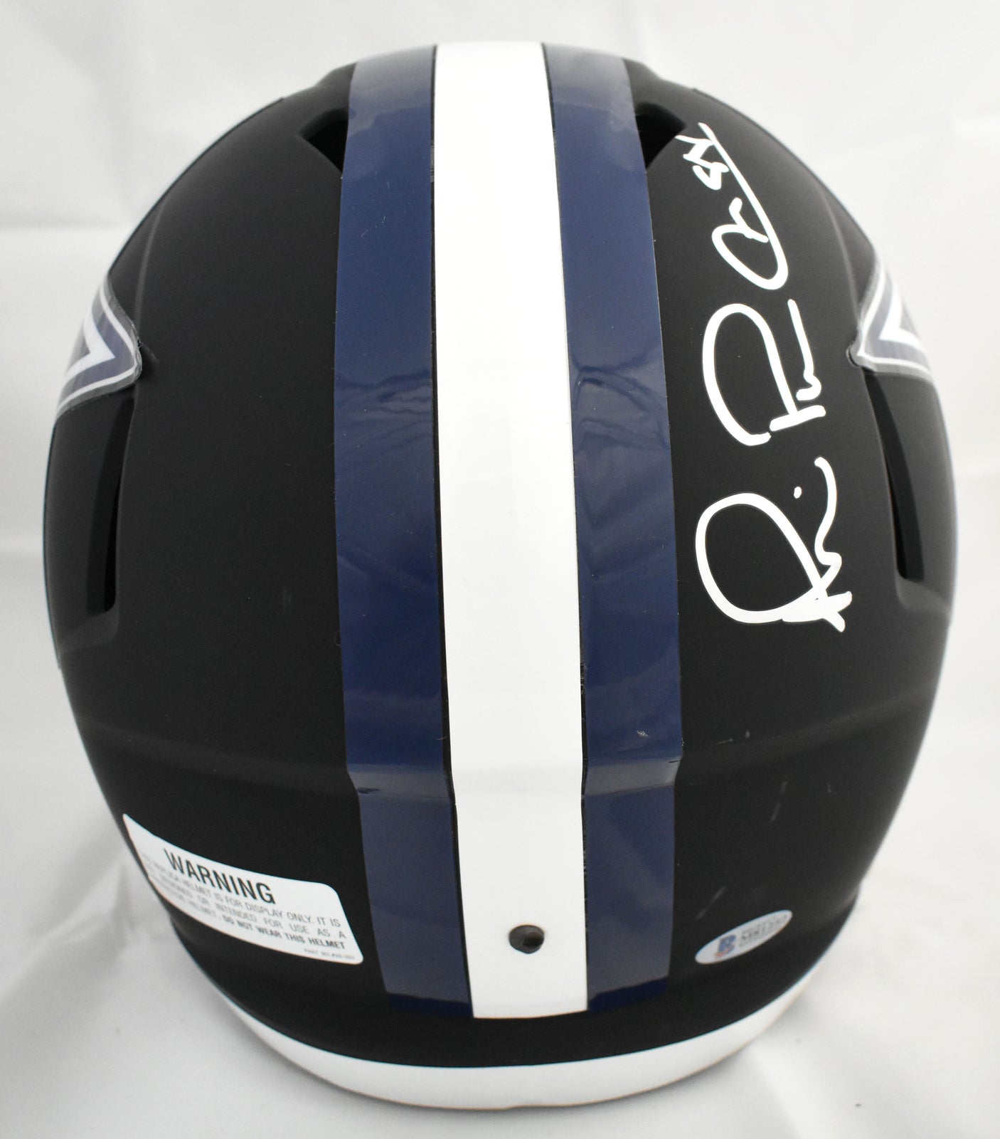 Michael Irvin Signed Dallas Cowboys F/S Flat Black Speed Helmet - Beckett W