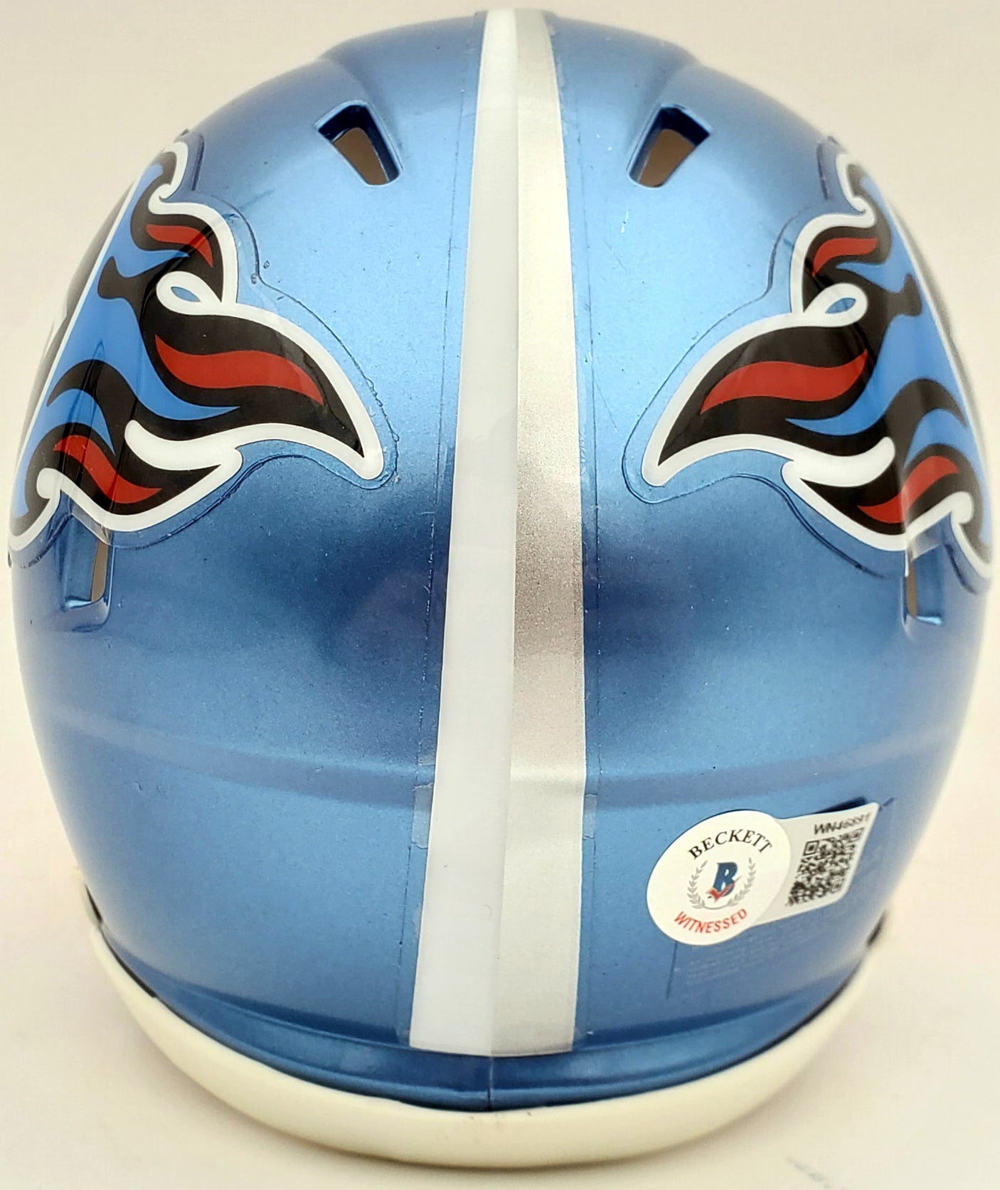 Ryan Tannehill Autographed Tennessee Titans Flash Blue Speed Mini Helmet Beckett BAS QR Stock #197225