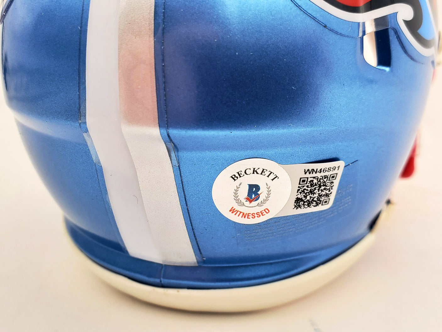 Ryan Tannehill Autographed Tennessee Titans Flash Blue Speed Mini Helmet Beckett BAS QR Stock #197225