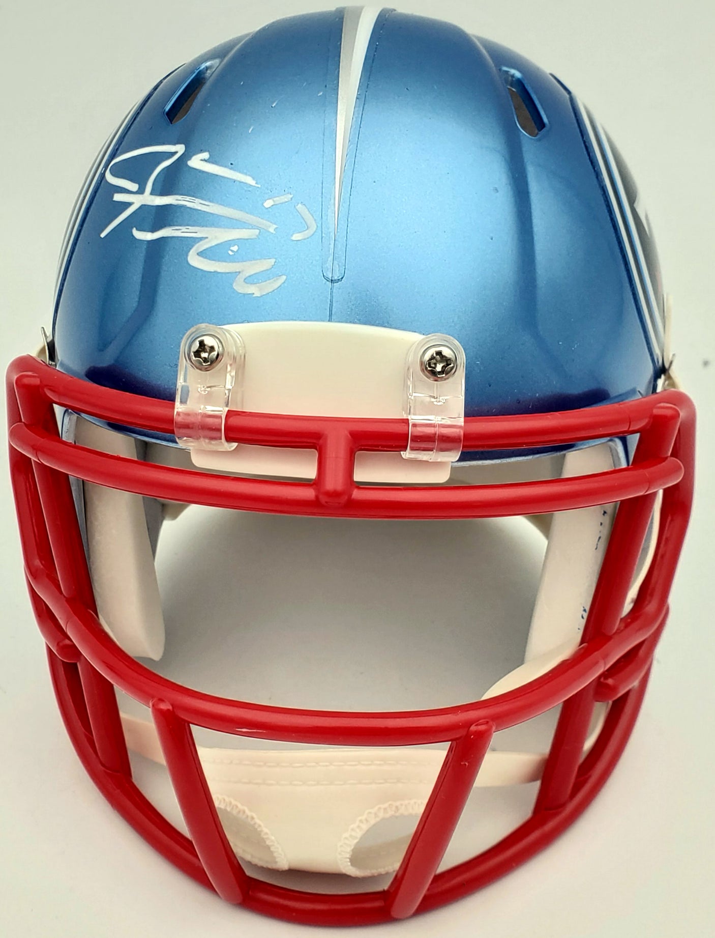 Ryan Tannehill Autographed Tennessee Titans Flash Blue Speed Mini Helmet Beckett BAS QR Stock #197225