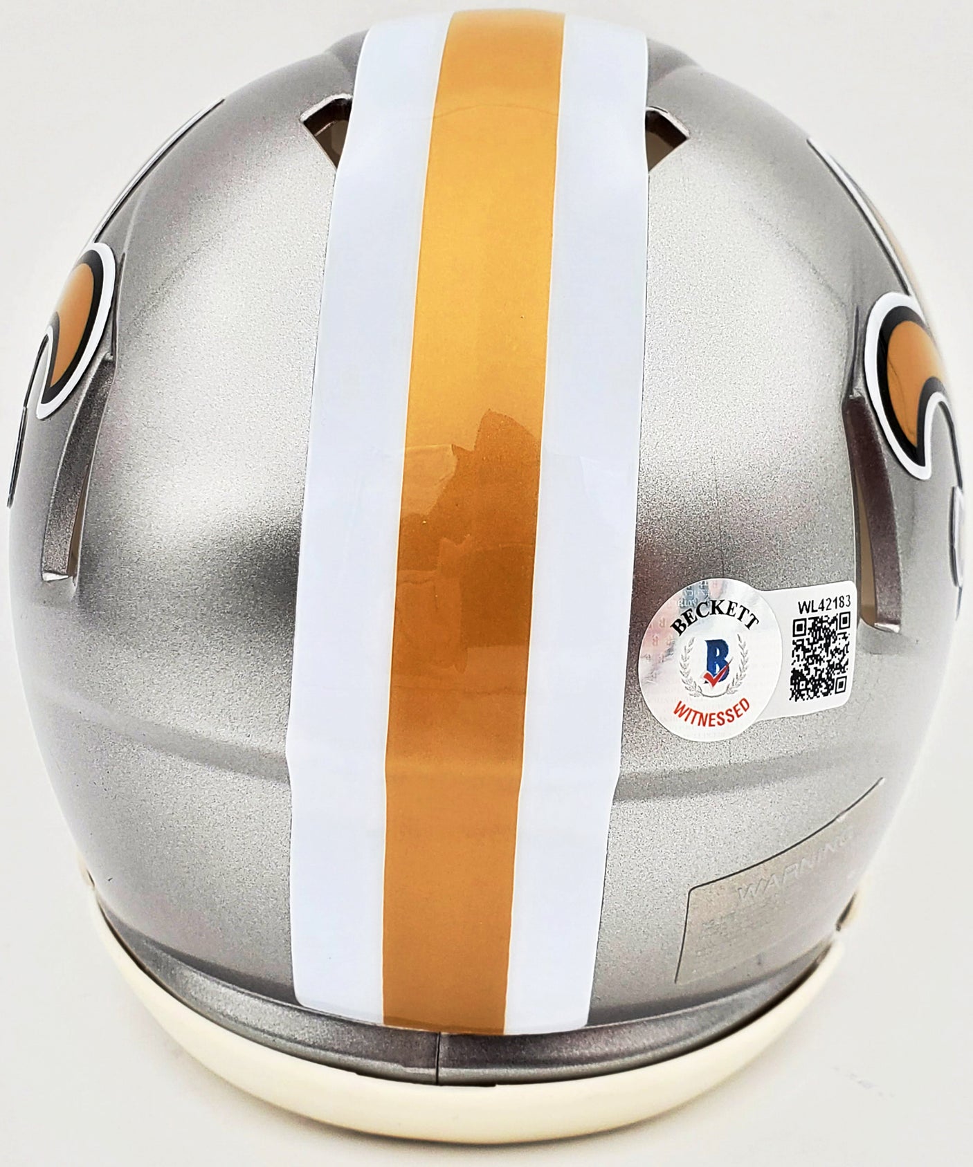 Drew Brees Autographed New Orleans Saints Flash Silver Speed Mini Helmet "SB XLIV MVP" Beckett BAS QR Stock #197458