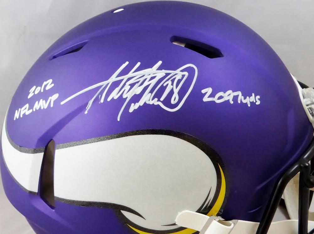Adrian Peterson Signed Minn. Vikings F/S Speed Authentic Helmet w/3 Insc-Beckett