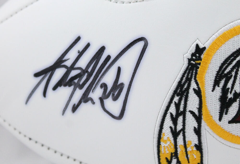 Adrian Peterson Autographed Washington Redskins Logo Football-Beckett Auth *Blk