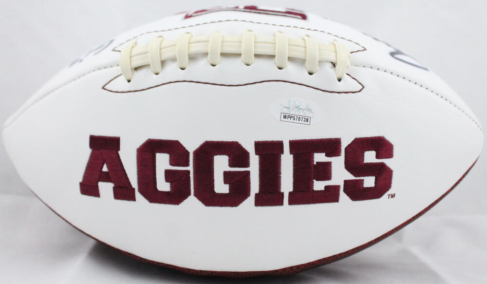 Jace Sternberger Autographed Texas A&M Aggies Logo Football w/ Gig Em-JSA W Auth