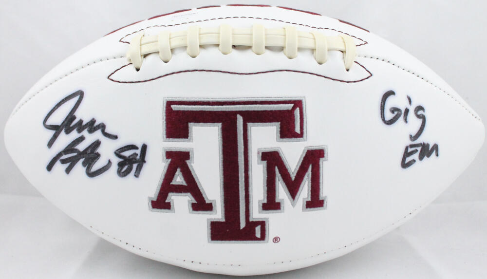 Jace Sternberger Autographed Texas A&M Aggies Logo Football w/ Gig Em-JSA W Auth