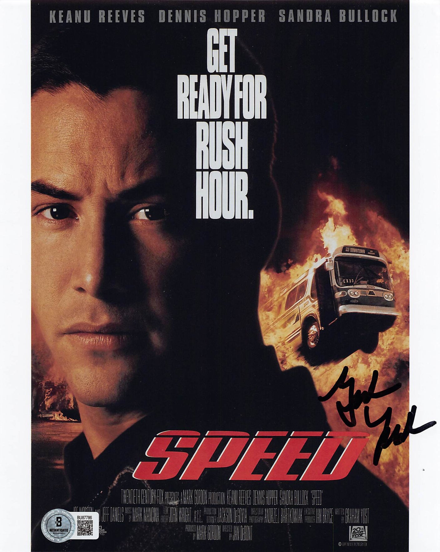 Graham Yost Speed Authentic Signed 8x10 Vertical Photo Autographed BAS #BU87786