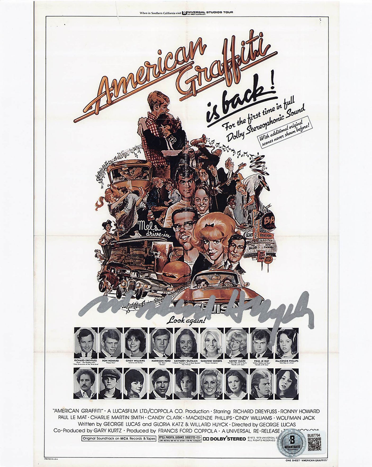 Willard Huyck American Graffiti Authentic Signed 8x10 Photo BAS #BU87794