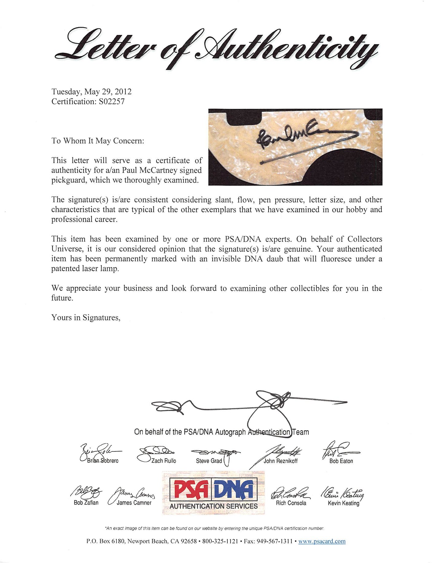 Paul McCartney The Beatles Signed Left Handed Hofner Violin Bass Guitar PSA/DNA