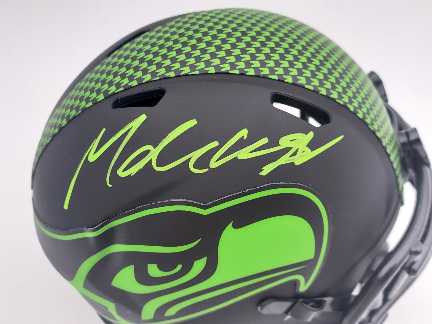 Michael Dickson Autographed Seattle Seahawks Eclipse Black Speed Mini Helmet MCS Holo Stock #200269