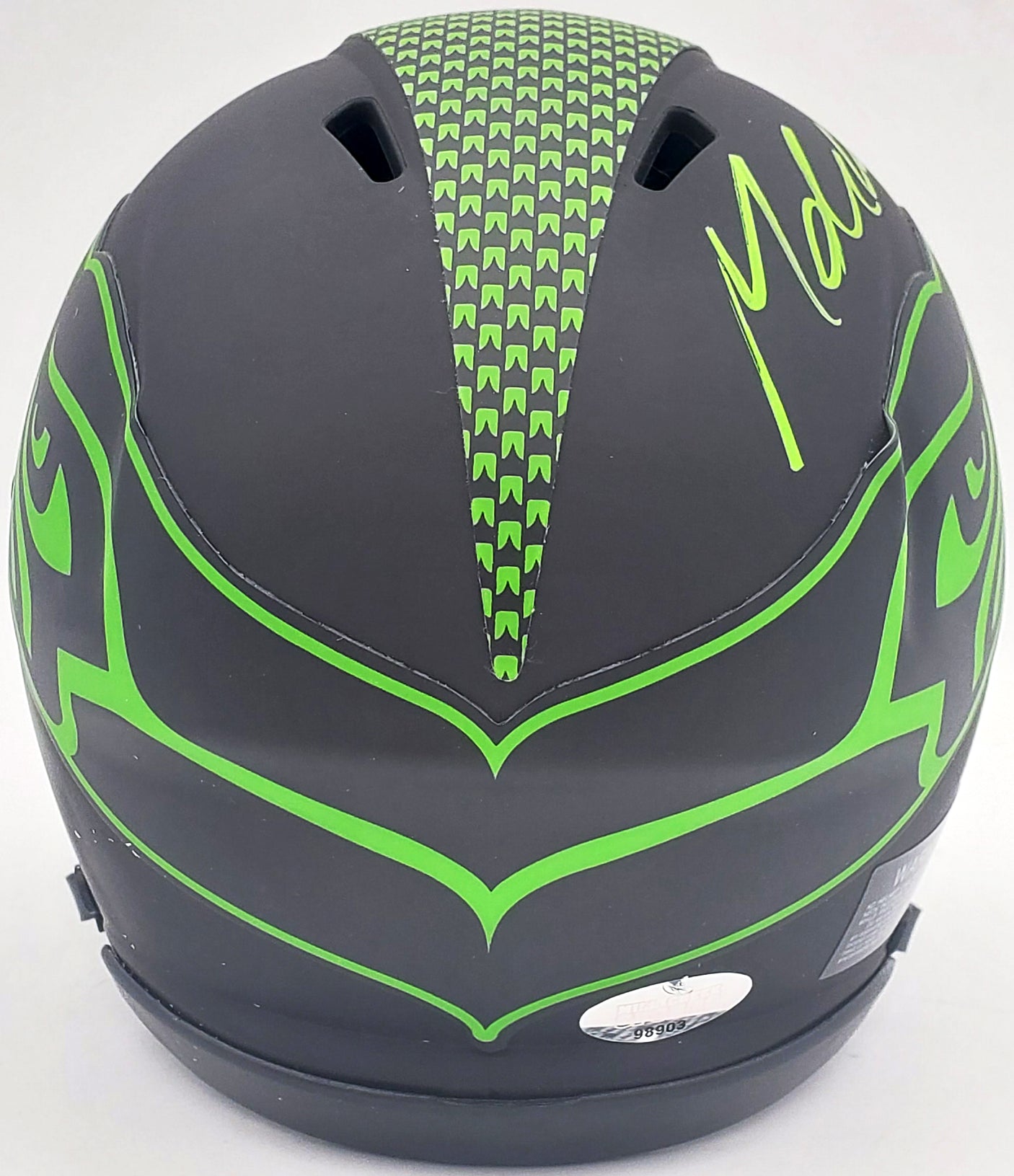 Michael Dickson Autographed Seattle Seahawks Eclipse Black Speed Mini Helmet MCS Holo Stock #200269