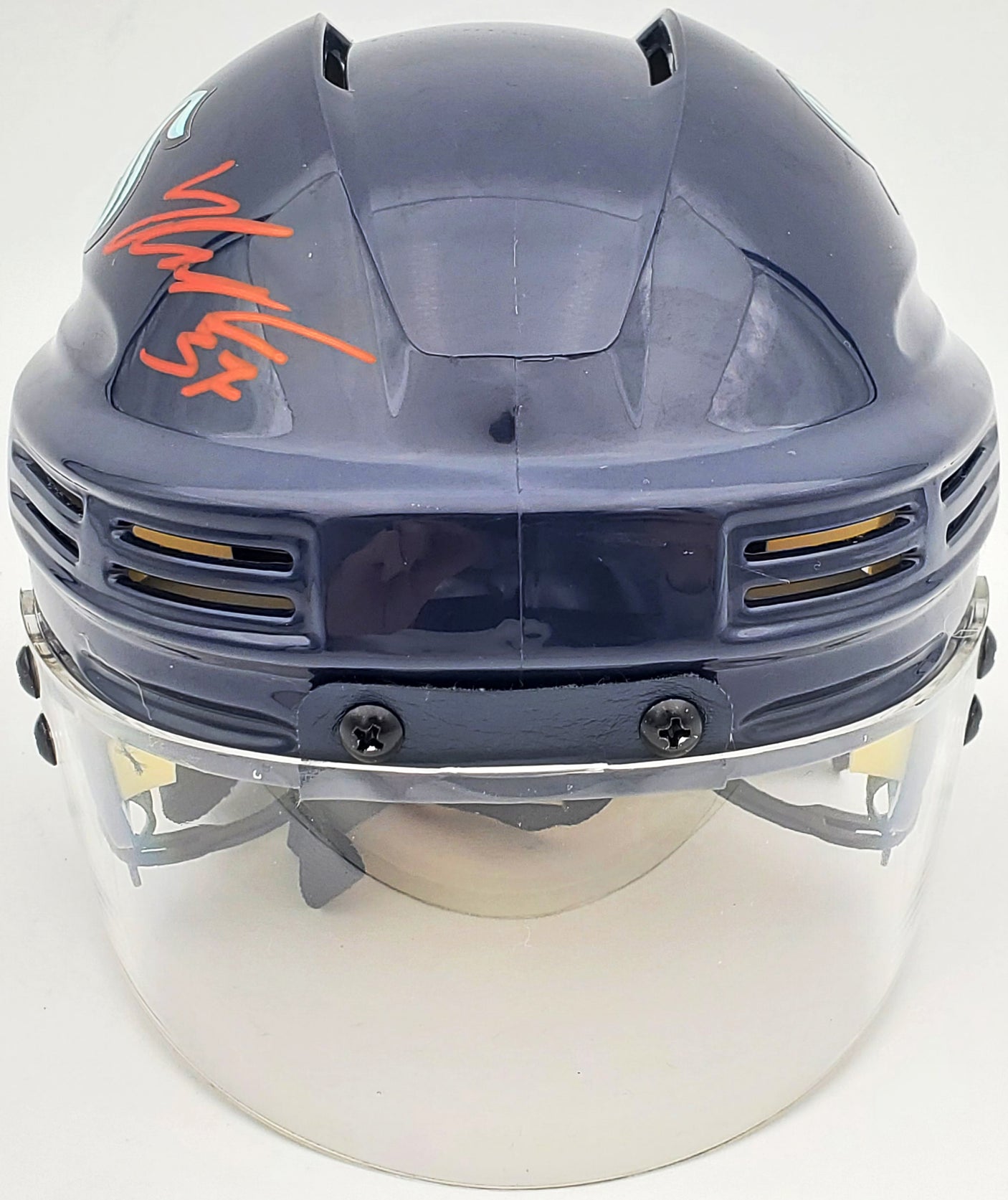 Yanni Gourde Autographed Seattle Kraken Blue Mini Helmet Fanatics Holo Stock #200295