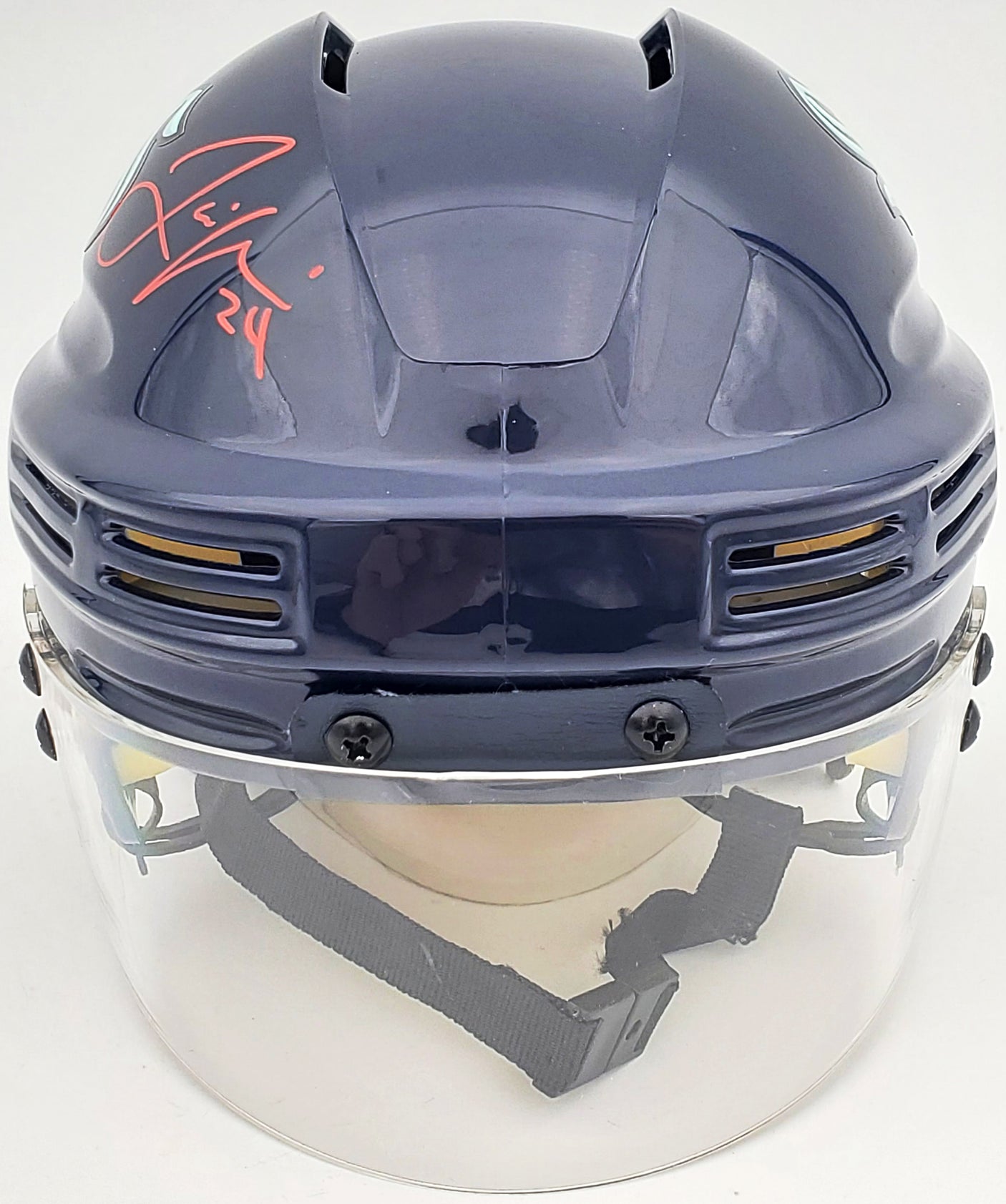 Jamie Oleksiak Autographed Seattle Kraken Blue Mini Helmet Fanatics Holo Stock #200298