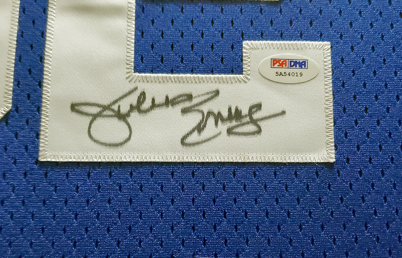 New Jersey Nets Julius "Dr. J" Erving Autographed Framed Blue Adidas Hardwood Classics Jersey PSA/DNA Stock #200422