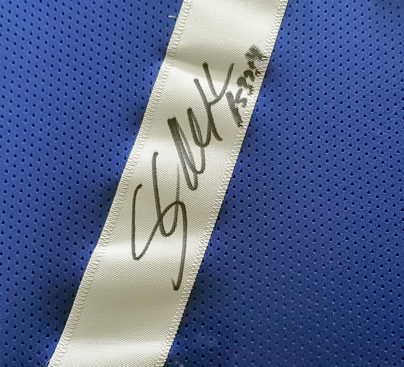 Seattle Seahawks Shaun Alexander Autographed Framed Blue Jersey Beckett BAS Stock #200433